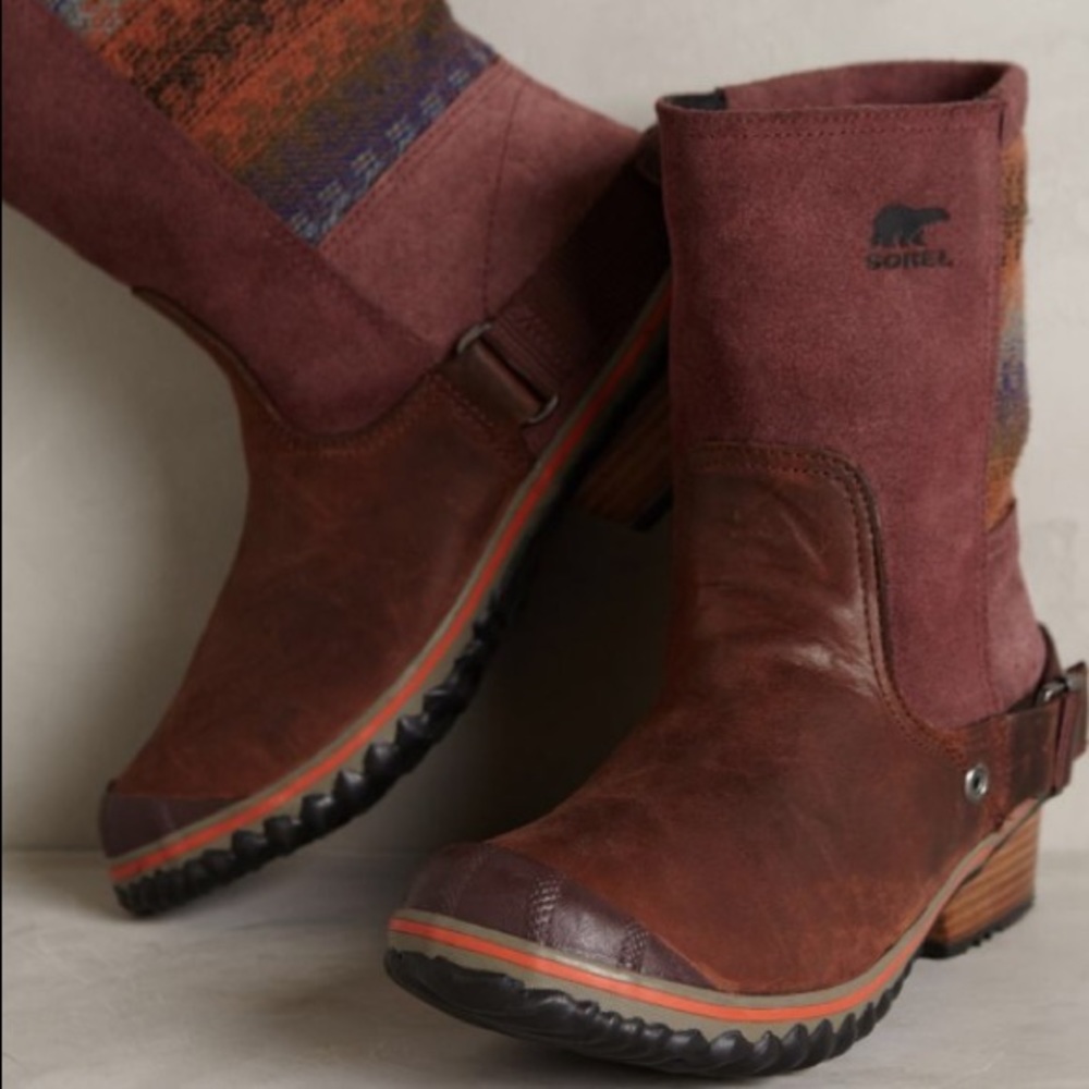 Sorel Slimshortie Wool Suede Leather Suede Boot